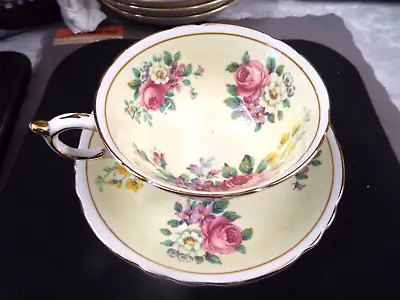 Buy Paragon Fine Bone China Cup & Saucer England Floral With Gold Trim EUC • 14.17£
