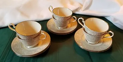 Buy FRANCISCAN RENAISSANCE 12 Cups- Saucers ( 6 Pair)  Platinum Old Porcelain China • 71.12£