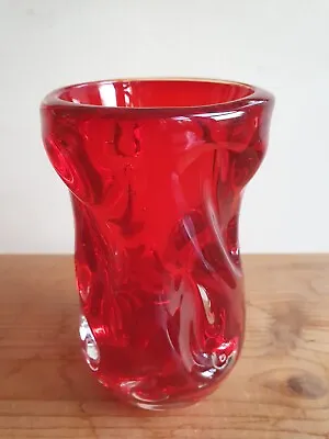 Buy Vintage Whitefriars Knobbly Ruby Vase  By William Wilson And Harry Dyer • 34.99£