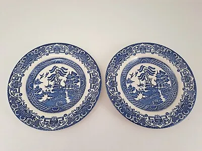 Buy 2x Old Blue Willow EIT English Ironstone Tableware Side Plates 17.5cm • 5.99£