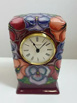 Buy Moorcroft Pottery Clock Circa 1993 RARE DESIGN Vintage Iris Clock Signed VGC, F2 • 69.99£