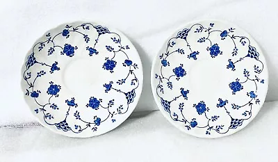 Buy Myott Finlandia Fine Staffordshire Ware England Blue Floral Saucers  Set Of 2 • 9.67£