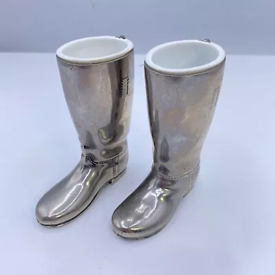 Buy Table Salts Pair Of Riding Boots Vintage Silver Plate Dinnerware Tableware • 15.98£