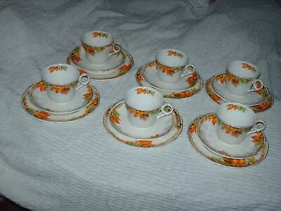 Buy Vintage Grindley Cream Petal ALISON Tea Set Of  6 Cups, Saucers & Side Plates • 36£
