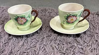 Buy 2 X Carlton Ware Cup And Saucer Wild Rose Pattern. • 19.99£