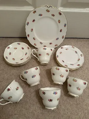 Buy Antique Adderley ‘Flora’ Afternoon Tea Set Cups Saucers Side Plates • 50£