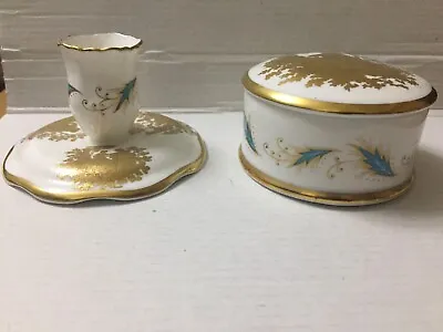Buy Crown Staffordshire Porcelain Courting Couple Candleholder & Trinket Pot,in Love • 14.99£
