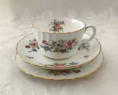 Buy Vintage Minton  Marlow  Bone China Fluted Gilded Floral Trio • 9.99£