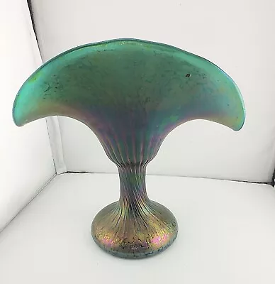 Buy Antique Loetz Green Oil Spot Art Glass Vase • 471.61£