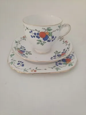 Buy Art Deco Tuscan China Plant Trio Cup Saucer Plate • 9£