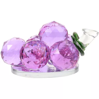 Buy Purple Crystal Grape Ornament Office Decorative Fruit Clear • 9.88£