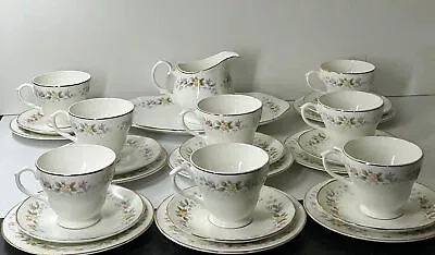 Buy Mayfair Bone China Set Of 8 Tea Cups, Saucers, Tea Plates, Milk Jug And Platter  • 62.99£