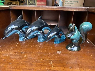 Buy 3 Trio Vintage Poole Pottery Dolphins And Blue Mountain Squirrel  • 0.99£