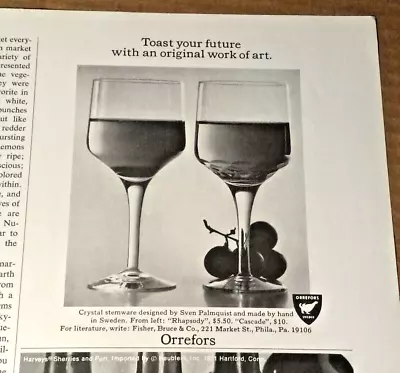 Buy 1972 Print Ad - Orrefors Crystal Glass Palmquist Stemware Glassware Advertising • 6.64£