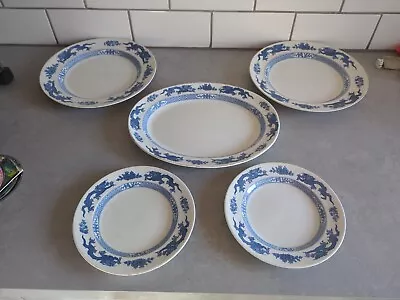 Buy 5 X Vintage Booth's Blue Dragon Plates Various Sizes. Pattern 9780 • 9.99£