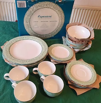 Buy Royal Doulton Expressions Linen Leaf Fine China Dinnerware 20 Piece Set - New • 124.99£