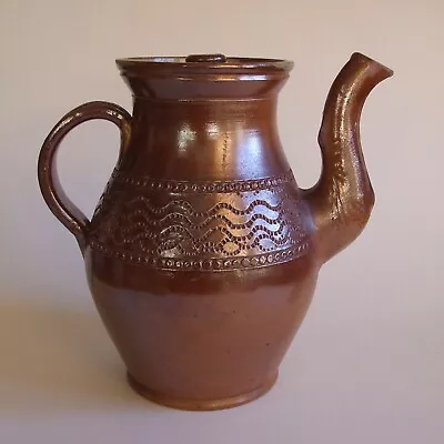 Buy Handsome Antique Salt Glazed Stoneware Coffee Pot Derbyshire Ware 19thC 21cm • 14.99£
