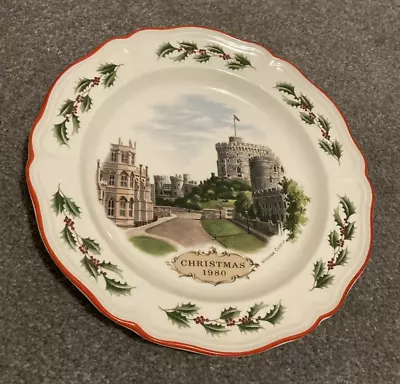 Buy Wedgwood Queen's Ware Windsor Castle 1980 Christmas Plate - Excellent Cond. • 9.50£