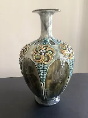 Buy Superb Art Nouveau Vase Antique C1880 Isabella Miller Doulton Lambeth 24cm Tall • 39.99£