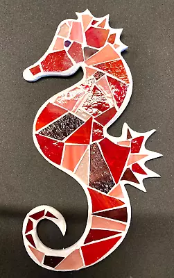 Buy M024 Glass Mosaic Wall Art Picture 25 X 14cm Seahorse Reds • 20£