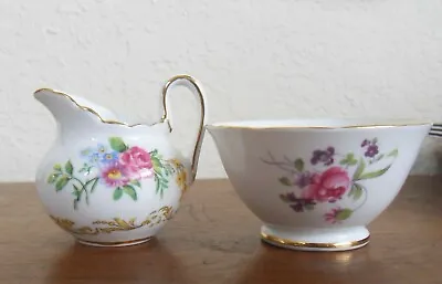 Buy New Royal Chelsea Staffs Petite Floral Creamer And Open Sugar Bowl England • 17.16£