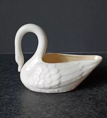 Buy (689) Belleek Yellow Lustre Swan # Creamer Jug / Posy Vase • 15£