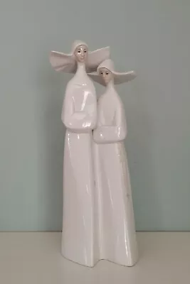 Buy Delightful Lladro TWO NUNS With Rosary Beads Retired Figurine 4611 • 24.95£