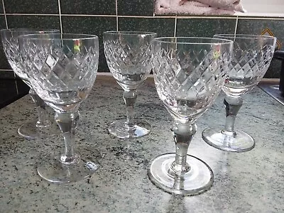 Buy 5 Vintage Royal Brierley Coventry Pattern Wine Glasses 2nd Quality • 29.99£