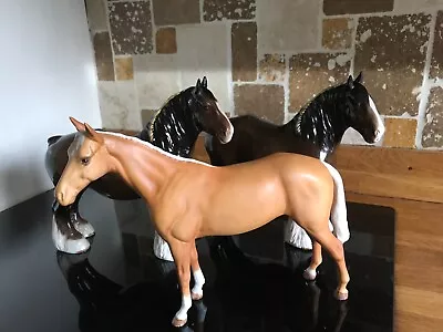 Buy 3 Beswick Horses - All A/f 2 Shires  1 Palomino • 25£