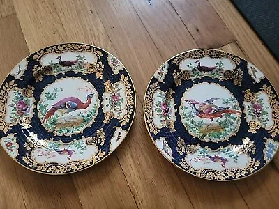 Buy Pair Antique BOOTHS Silicon China England Scale Blue Birds 7  Salad Plates • 66.38£