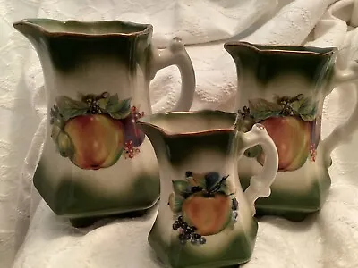 Buy Vintage Set Of Graduated Mayfayre Staffordshire Pottery Jugs 3 Antique • 20£