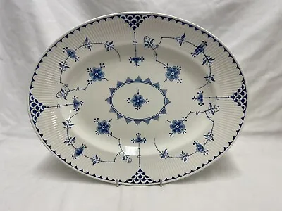 Buy Vintage Furnivals Blue Denmark Design 14” Oval Serving Platter/Meat Plate • 19.99£