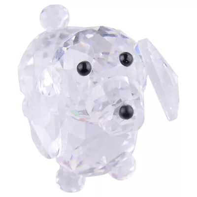 Buy Crystal Glass Dog Animal Figurine Paperweight Wedding Ornaments Gift Xmas Decor= • 9.95£