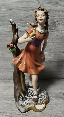Buy Vintage Capodimonte By Ester, Young Girl With Bird, Porcelain Figurine - DAMAGED • 21.99£