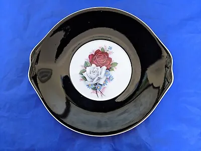 Buy Vintage Queen Anne China Cake / Sandwich /  Bread & Butter Plate Black Rim Roses • 8.99£
