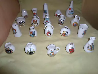 Buy 20 X Crested Ware Souvenir Miniature Porcelain Pots & Vases Job Lot Vintage • 12.50£