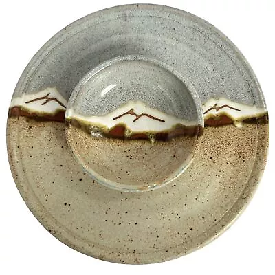 Buy Blue Spruce Studio Pottery Mountain Scene Chip And Dip Serving Plate Bend, Or • 34.74£