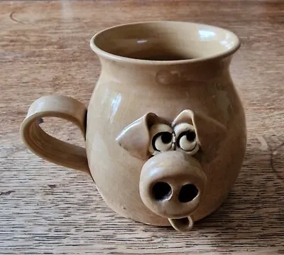Buy Vintage ' A Piggly From Wales ' Pottery Handmade Stoneware Coffee Mug  • 10£