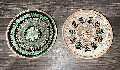 Buy Romanian Horezu Traditional Ceramic Clay Decorative Plate Handmade (Set Of 2) • 48.15£