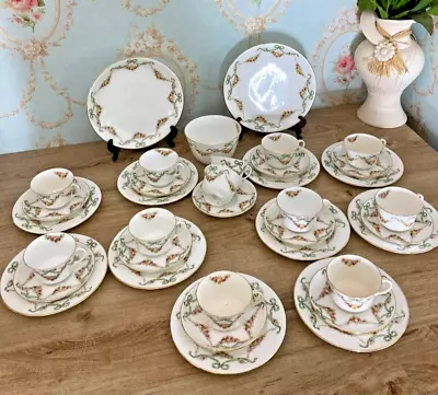 Buy Antique Large Aynsley Floral Swags & Green Bows Tea Set 12431 • 500£