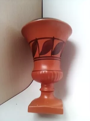 Buy Honiton Pottery Vase Orange/brown  W.Brown Leaves Hand Painted 18.5 Cm • 12£