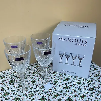 Buy Waterford Crystal Marquis Set 4 Sparkle Wine Glasses 250ml BOXED UNUSED • 19.99£
