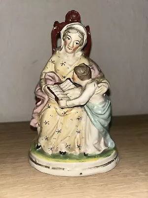 Buy Antique Staffordshire Pearl Glazed Figure Of The Prudent Mother And Child • 25£