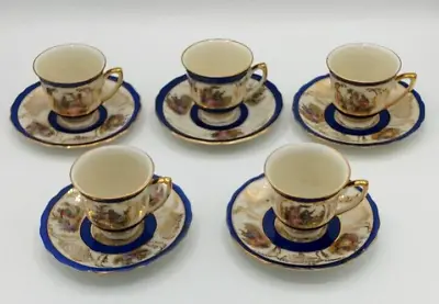 Buy FBS Czechoslovakia Courting Couple Demitasse Cup And Saucers Set Of 5 • 19.17£