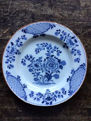 Buy 18th C Liverpool Delft Floral Blue & White Plate • 67£