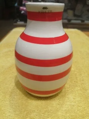 Buy Kähler Design Omaggio Scarlet Red & White Stripe Ceramic Danish Vase • 4.99£