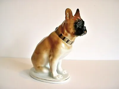 Buy Vintage Lomonosov Porcelain French Bulldog Figurine Made In USSR C1980 21.5cm • 14.99£