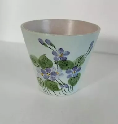 Buy E Radford Pottery England Hand Painted Vase Plant Pot Purple Flower 9cm Tall A24 • 7.99£