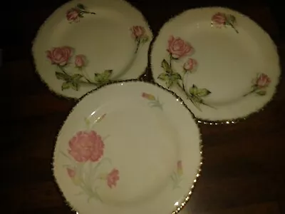 Buy Rare Hard To Find Collection 3 Woods Ivory Ware Side Plates Carnations Roses • 12.50£