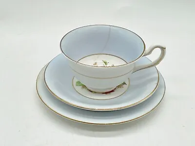 Buy Vintage Tea Trio Cup Saucer Plate Rosina Fine Bone China Made In England Blue • 22.99£